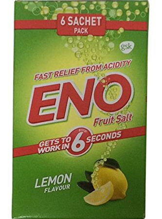 Eno Fruit Salt Sachets - Lemon Flavour, 6 Pieces Carton